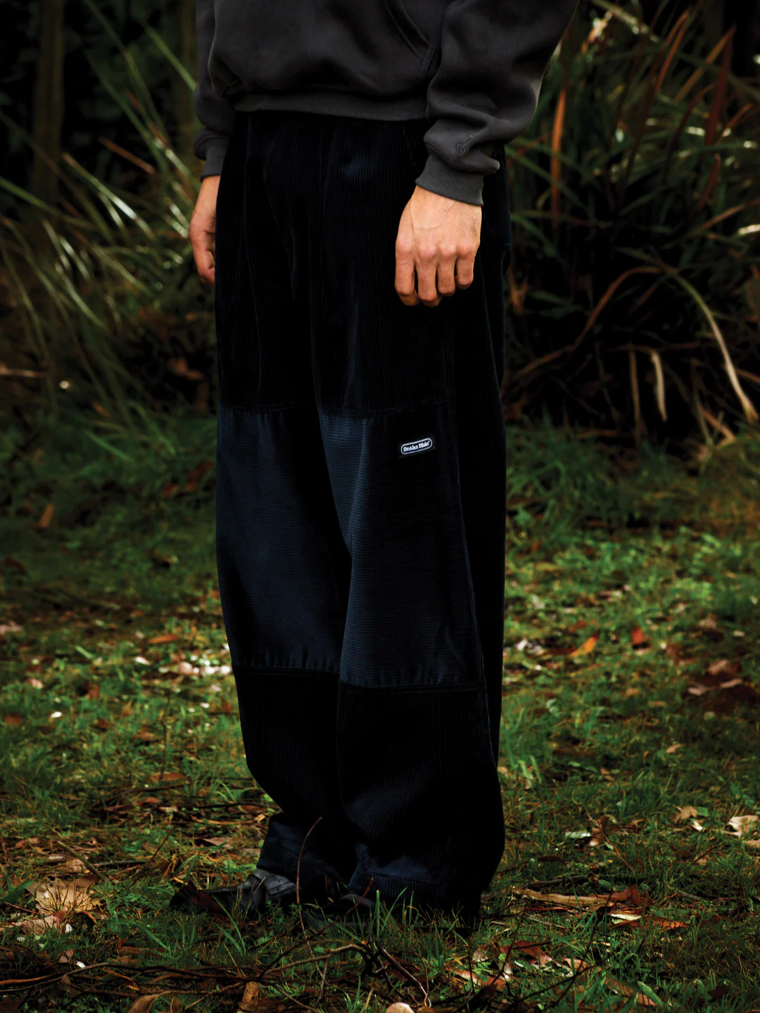 Gridline Pleated Corduroy Trousers - Image 3