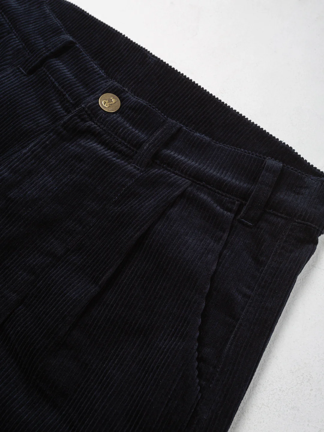 Gridline Pleated Corduroy Trousers - Image 4