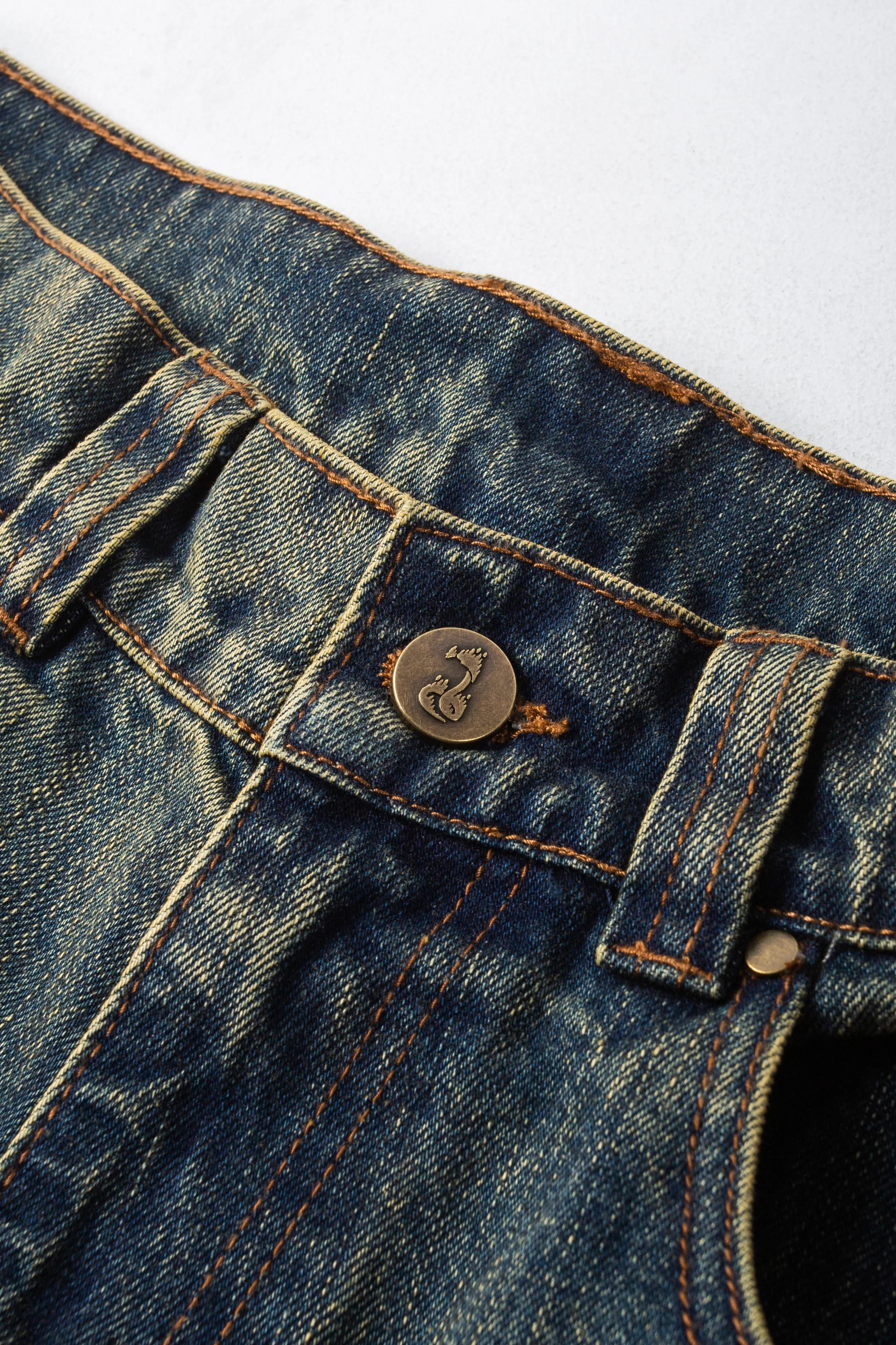 Cursive Washed Denim Jeans - Image 10