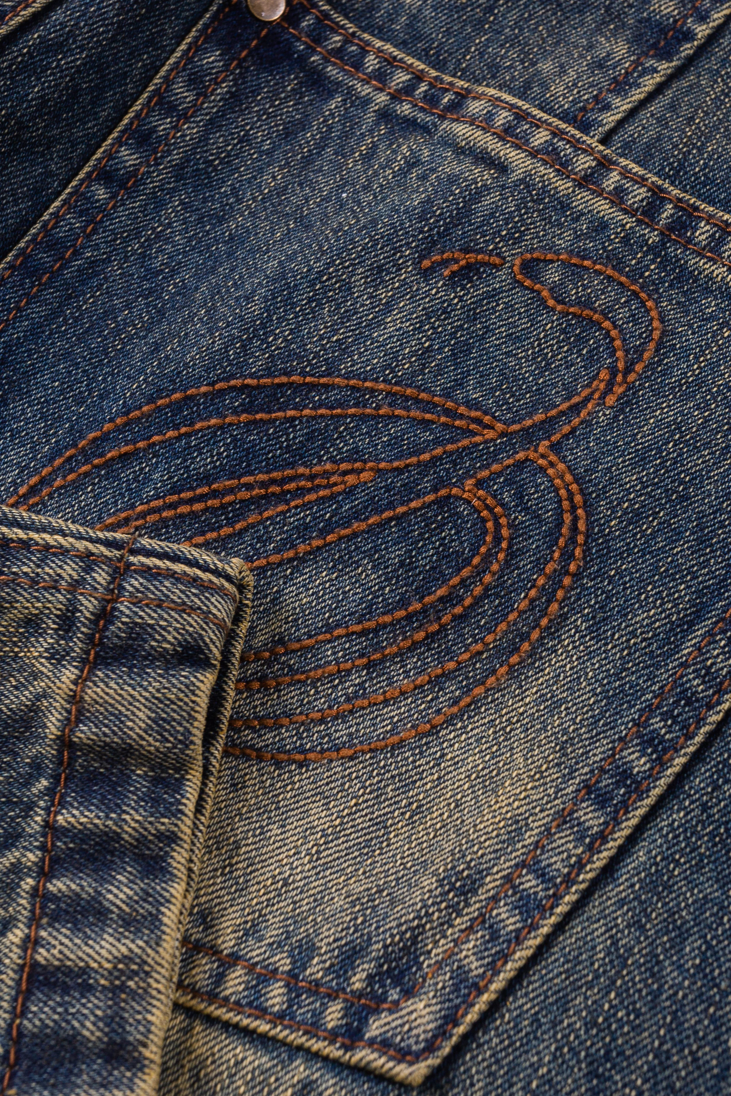 Cursive Washed Denim Jeans - Image 13