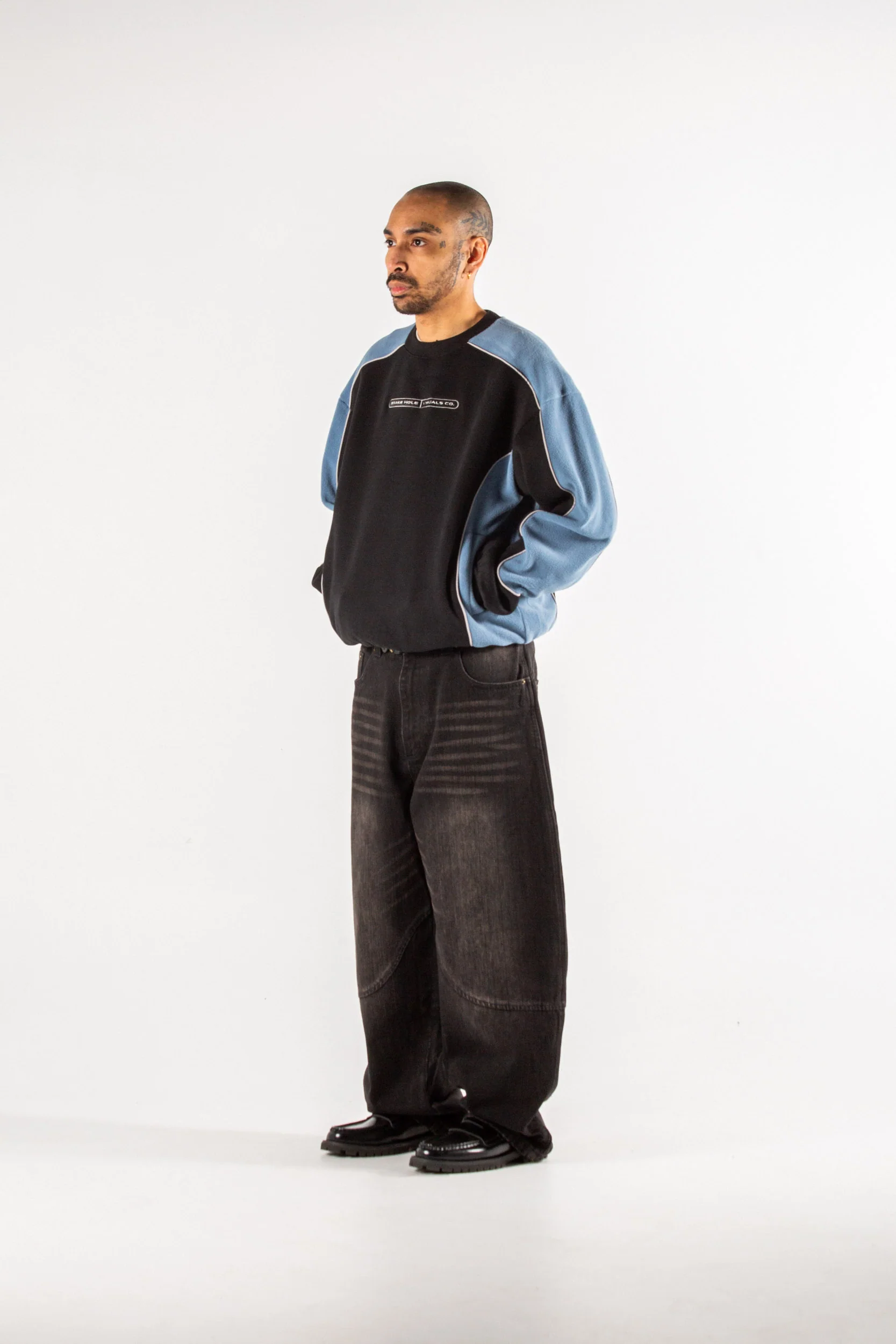 Cursive Washed Denim Jeans - Image 5