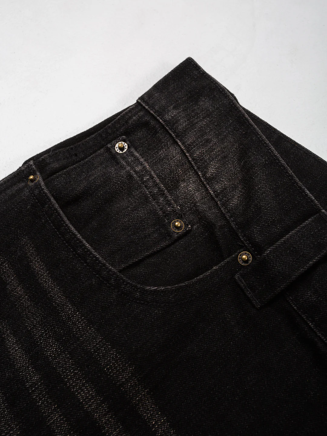 Cursive Washed Denim Jeans - Image 8