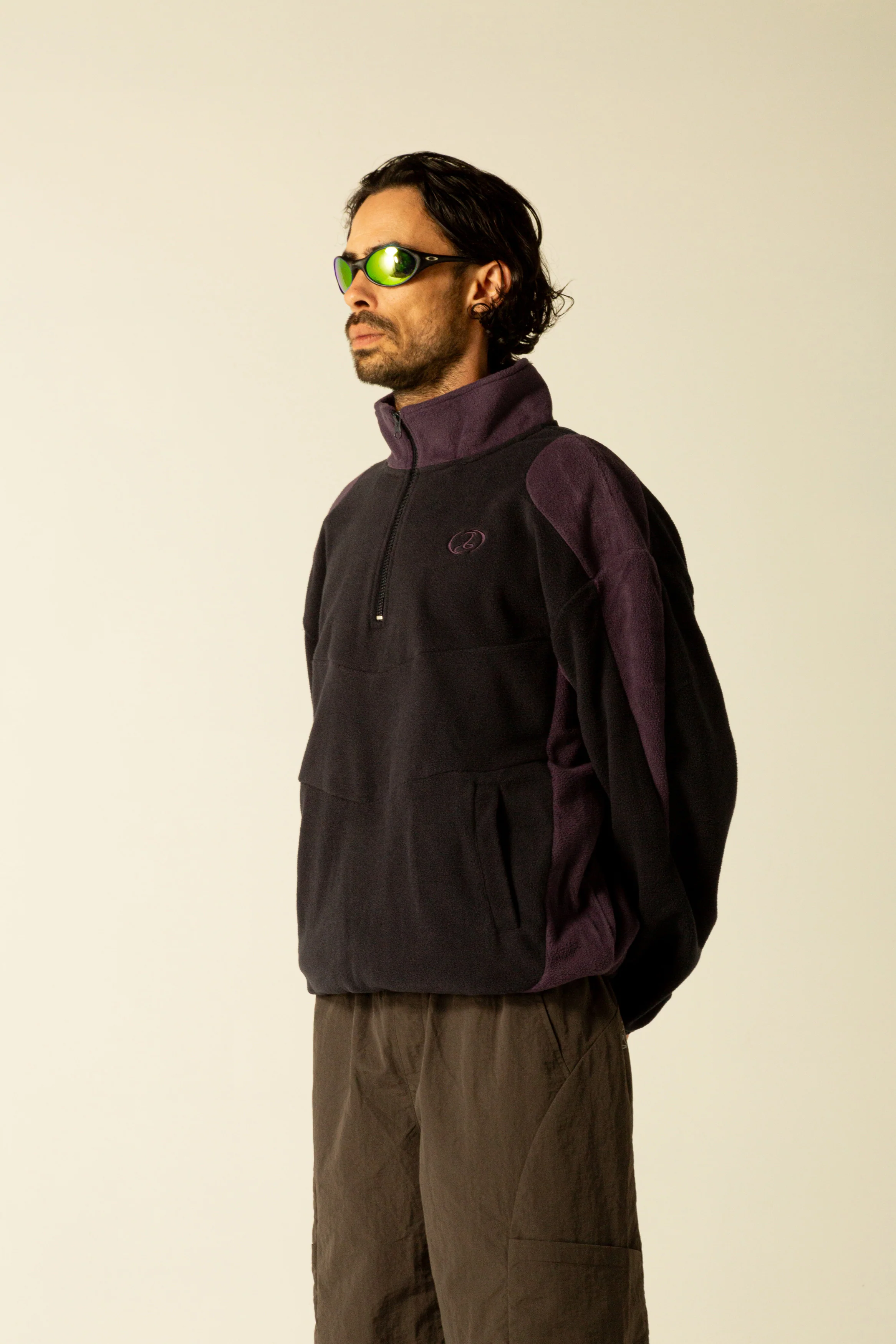 Trekker Polar Fleece Quarter Zip (Navy / Purple) - Image 3